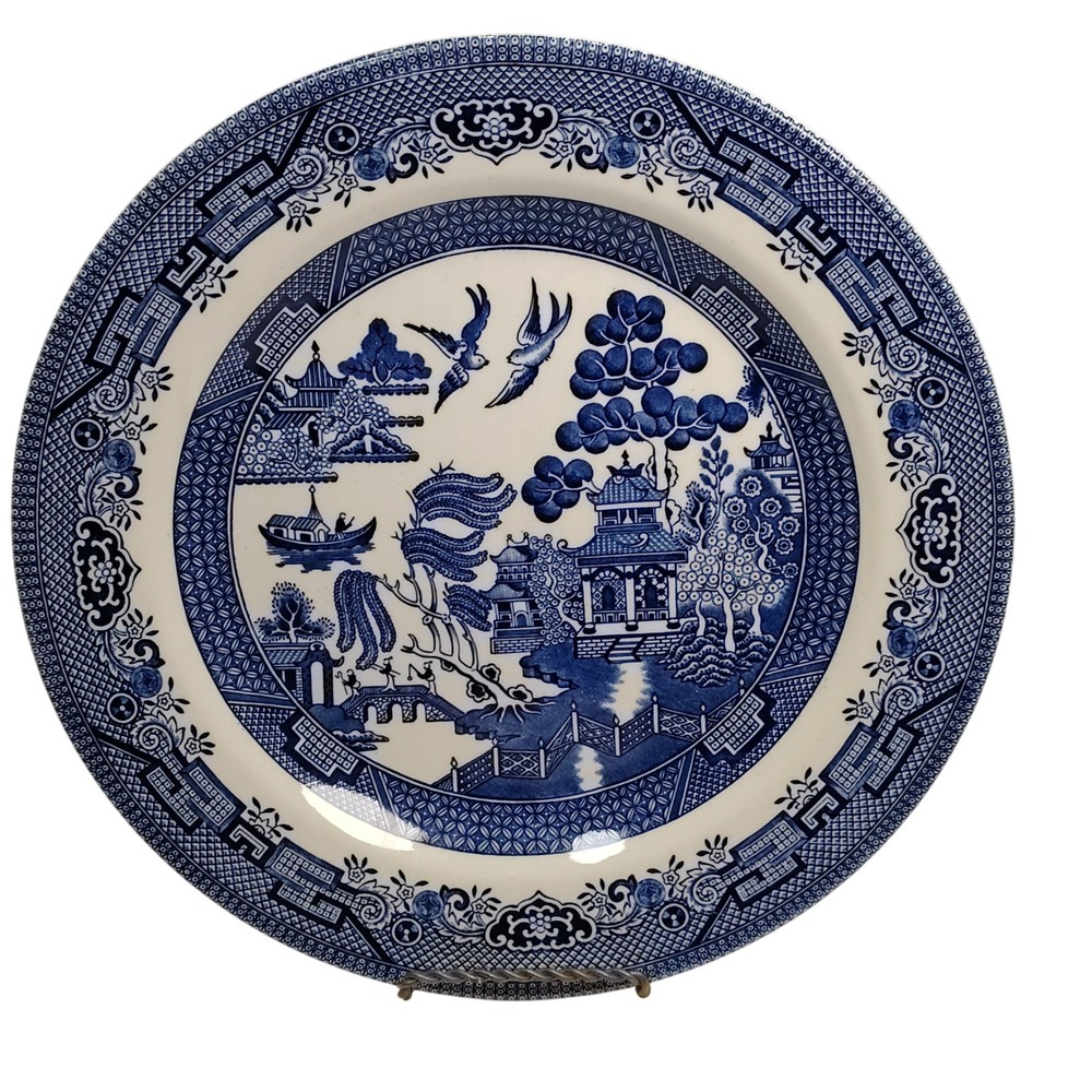 Churchill England Willow Blue White‎ 10" Plate Dishwasher Microwave Safe Decor